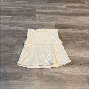 Joah Brown Cream Ribbed Mini Skirt